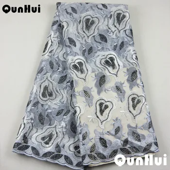 

African Lace fabric Hot Sell 2018 New royal blue lace purple french cord Lace High Quality guipure mesh lace Fabric for wedding