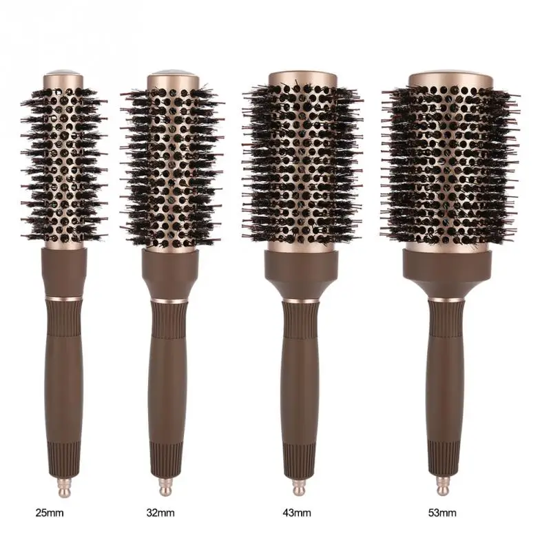 

Professional Nylon & anti-static Hair Round Brush Aluminium Hair Comb Hairdressing Brush For Barber Styling Comb 25/32/43/53mm