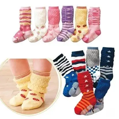 

0-3 years old unisex baby cartoon non-slip socks boys girls children heap heap socks 6 pairs/lot mix baby socks