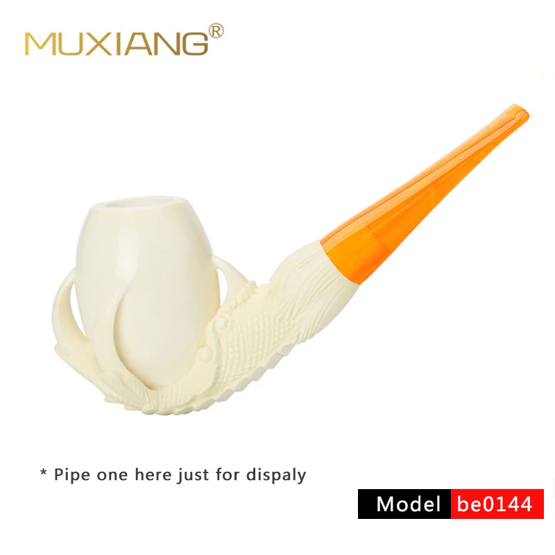 

MUXIANG New Smoking Accessories Yellow Tobacco Pipe Mouthpiece pipe fitting 9mm filter Straight Tenon Mouthpiece be0144