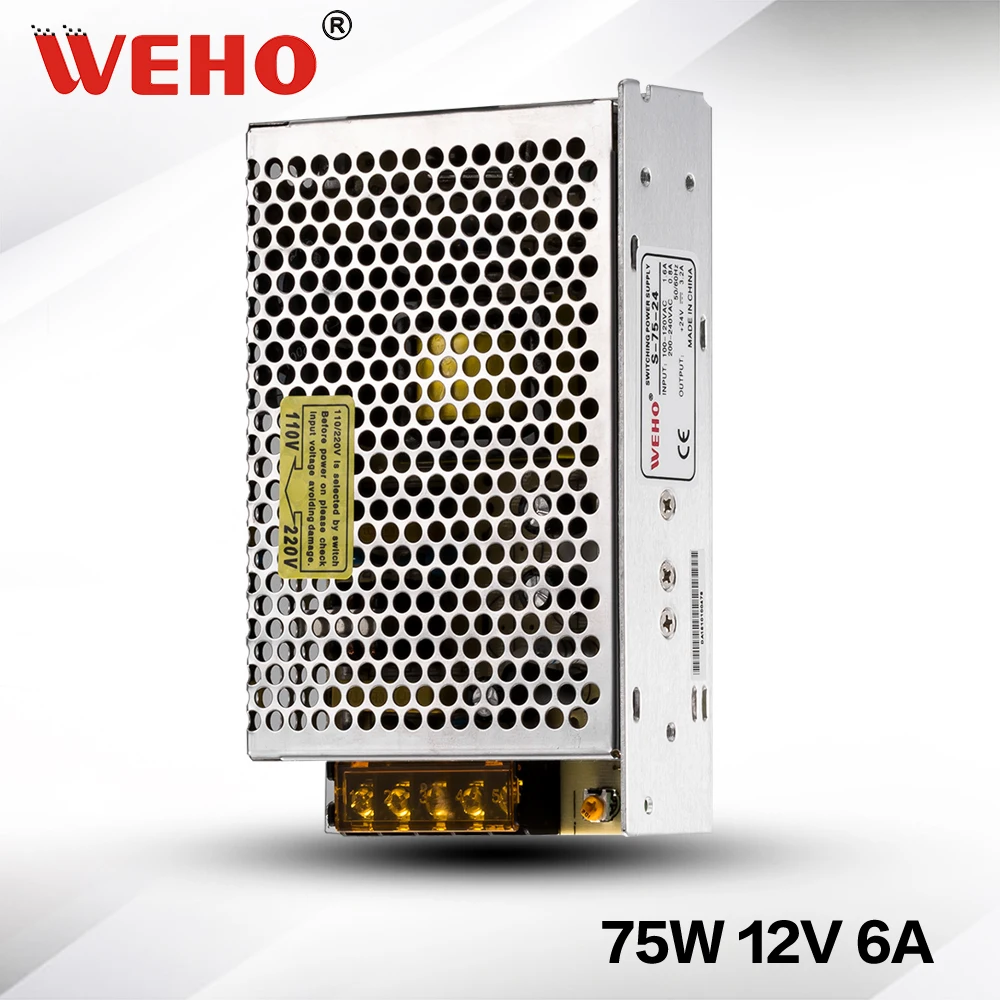 

(S-75-12) IP20 Constant voltage 12v AC to DC power supply 75W 12v power supply dc