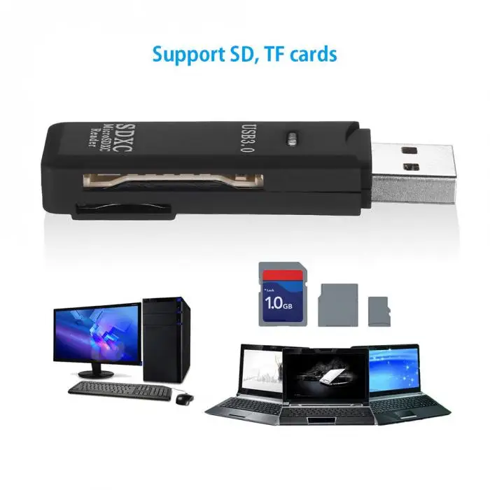 USB 3,0 SD Card Reader высокоскоростной адаптер прочный для микро-sd SDXC TF SD998