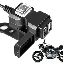 12 V-24 V Dual USB Автомобильное зарядное устройство Порты и разъёмы Водонепроницаемый мотоцикл руль Зарядное устройство адаптер Питание Разъем для iphone samsung huawei