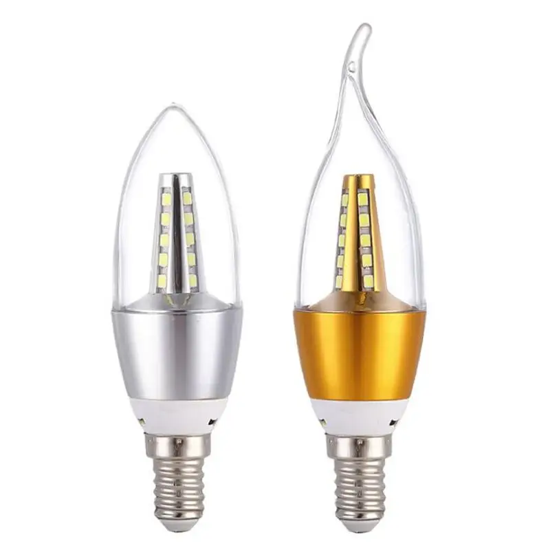 E14 светодиодный лампа Энергосберегающая 220 V 5 W белая Свеча Теплый Белый свет