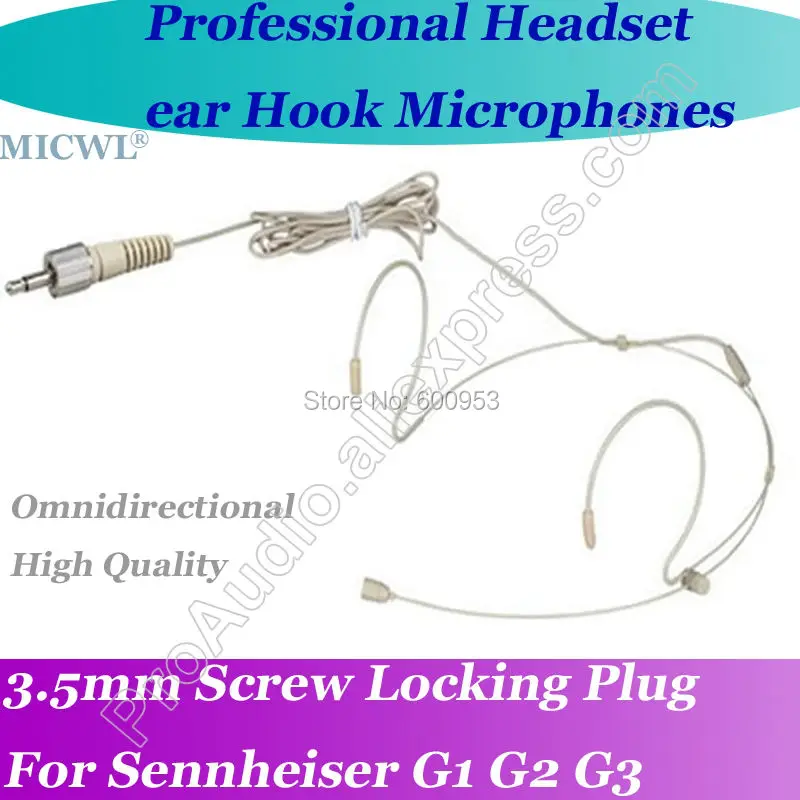 Беспроводная гарнитура MICWL бежевый микрофон для системы Sennheiser G1 G2 G3 Beltpack|headset