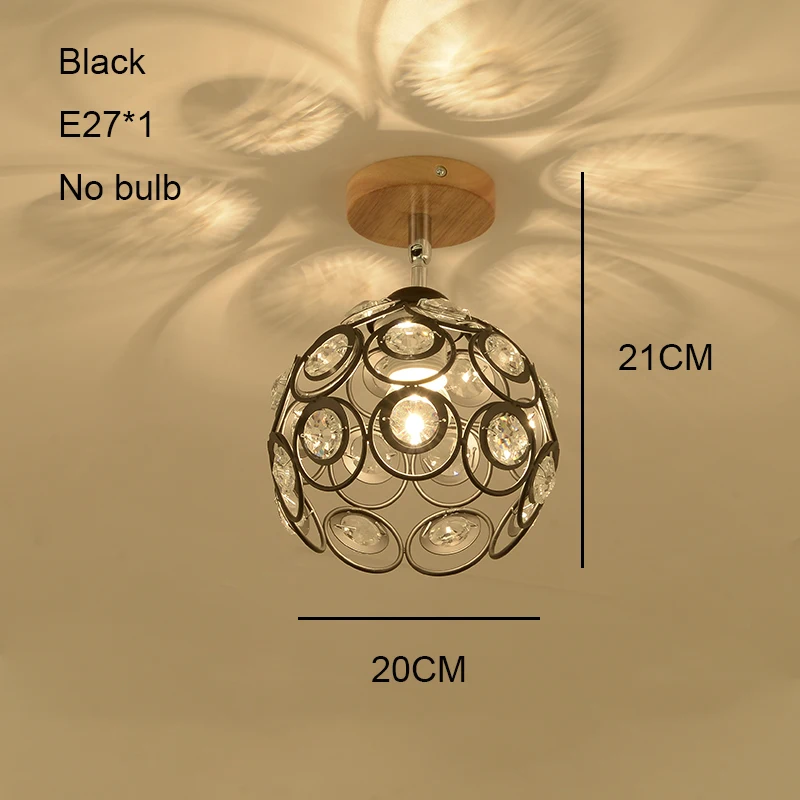 Винтажные промышленные светодиодные потолочные светильники деревянные Хрустальные потолочные лампы заподлицо лампа с плафоном для гостиной спальни коридора прохода - Цвет корпуса: 23 No bulb