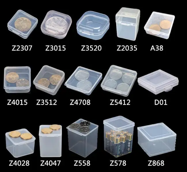 

Top selling 100pcs/lot Transparent Plastic Storage Box Clear Square Multipurpose Display Case Plastic Jewelry Storage Boxes
