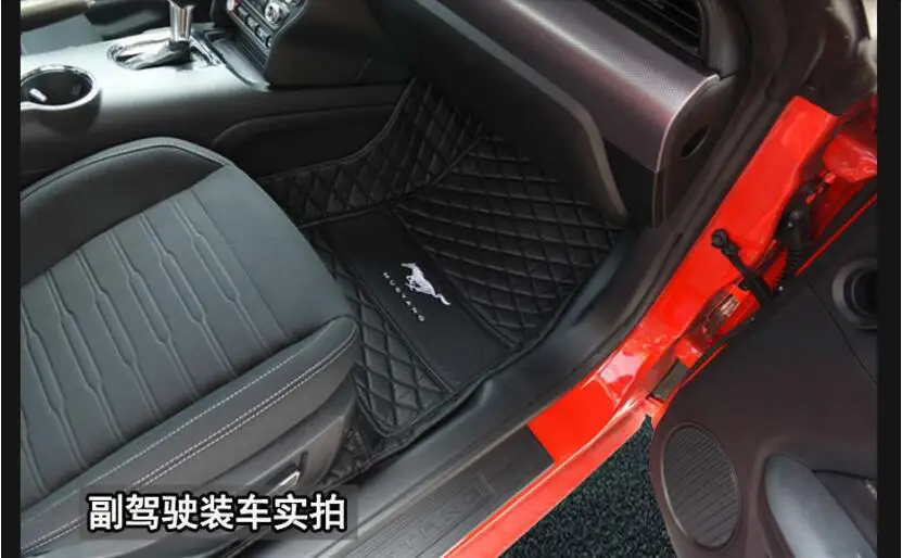 Высококачественные автомобильные кожаные коврики подходит для Ford Mustang