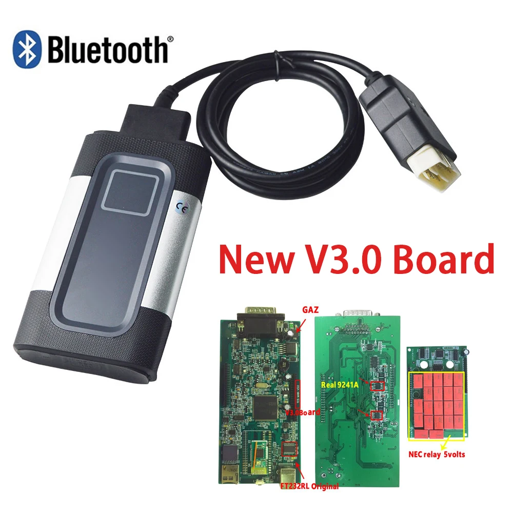 Autocome CDP Pro,0 keygen vd DS150E cdp V3.0 реле nec OBD2 инструмент Диагностического Интерфейса для сканера delphis адаптер - Цвет: bluetooth and USB