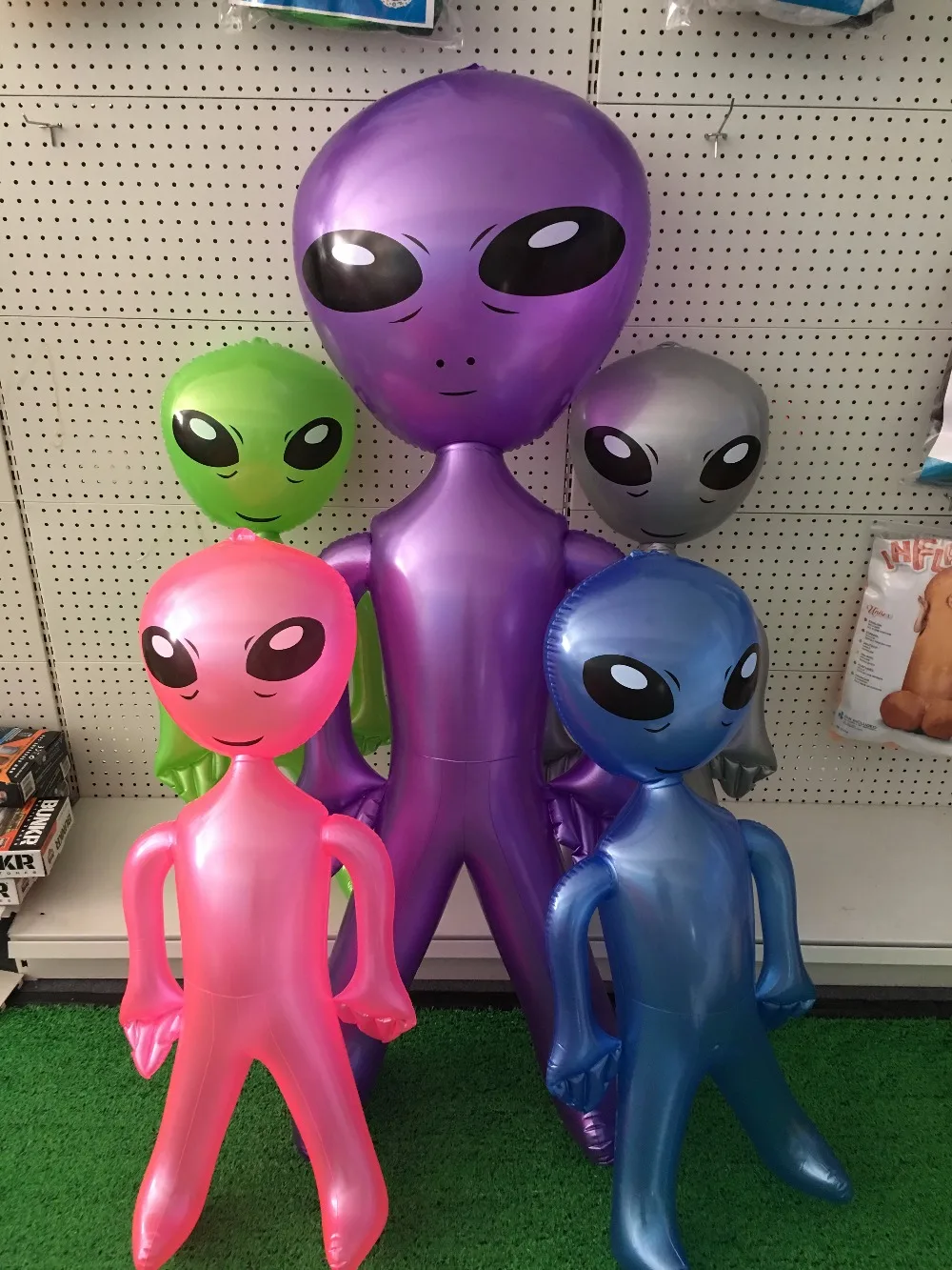 85 см/160 см/180 см/220 см гигантская модель инопланетянина зеленого, фиолетового и синего цвета, детские надувные игрушки для взрослых, карнавальные вечерние игрушки на Хэллоуин