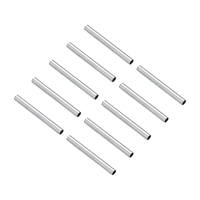 

50PCS Silver Tone Stainless Steel Long Bugle Tube Loose Beads for Bracelet Necklace Jewelry Making