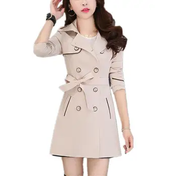 

Women Blends Woolens Overcoat Female Coat Spring Autumn Coats And Jackets Women Double Breasted Coat Women's Wool Coats