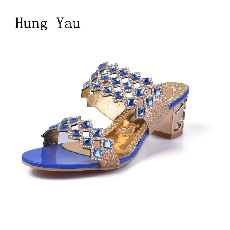 

Woman Sandals Shoes 2018 Summer Style Wedges Pumps High Heels Rhinestone Gladiator Sandals Shoes Women Fashion Slippers Shoes