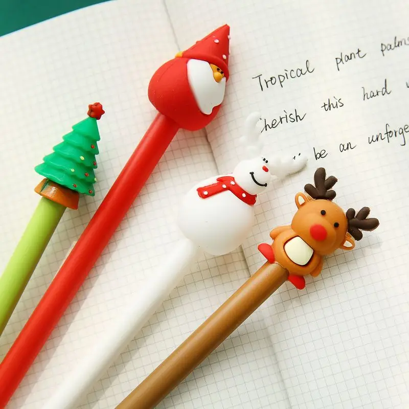 2 шт. мм 0,5 мм милые каваи Рождественская елка олень стиль гелевые ручки прекрасный Санта Клаус ручка для детей канцелярские подарок школьные принадлежности