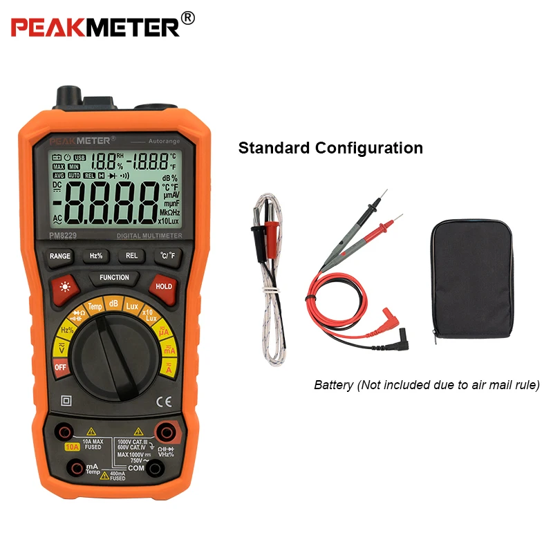 PEAKMETER PM8229 автоматический ручной Диапазон Цифровой мультиметр с TRMS 1000V