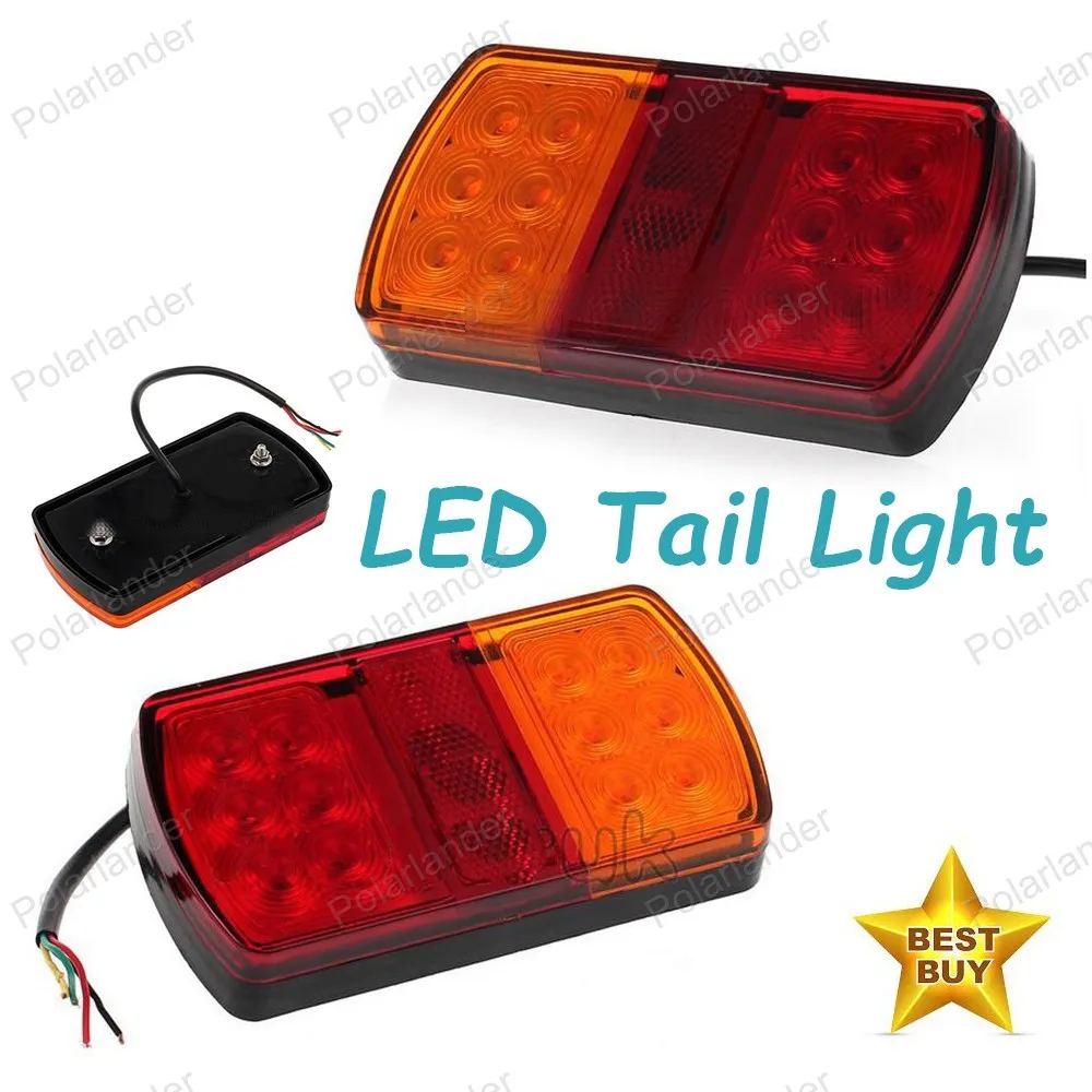 2x 12V 12 LED Trailer Truck Van Caravan Lamp Tail Indicator Stop Light