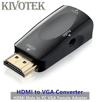 

HDMI to VGA Adapter TV2PC Video Converter with Audio Cable Male To Female Connector Full HD1080p For PC/Laptop/HDTV Computer TV3