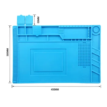 

450*300mm Electronic PCB BGA Soldering Repair Work Insulation Mat Heat-Resistant Silicone Pads Desk Magnetic Parts Suction Mat