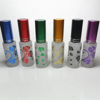 

15ml 35pcs/lot Cylinder Shape Flowers Glass Perfum Bottles Empty Spray Atomizer 15CC Botella vidrio Frasco Vacio atomizador