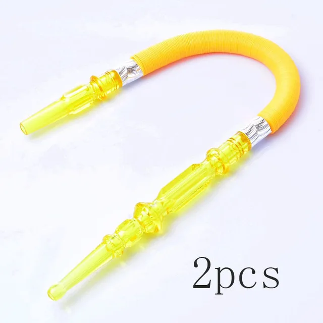 2 PCS Portable Arab Hookah Telescopic 2m Hookah Hose,Free Stretching And Shrinking Chicha Narguile Shisha Pipe Accessories - Цвет: yellow