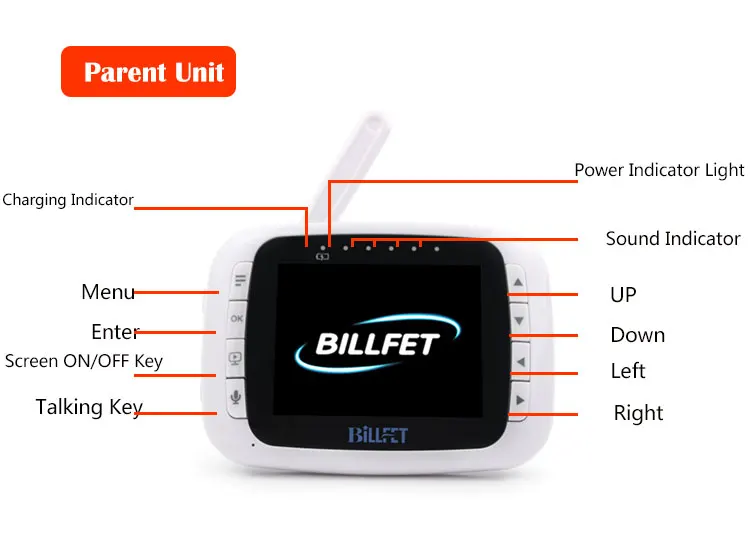 Billfet JLT-8035 3.5 дюймов Беспроводной для видео Мониторы с Камера Ночное видение Колыбельная Детские домофон температура Bebe камеры Отличный помощник молодой маме