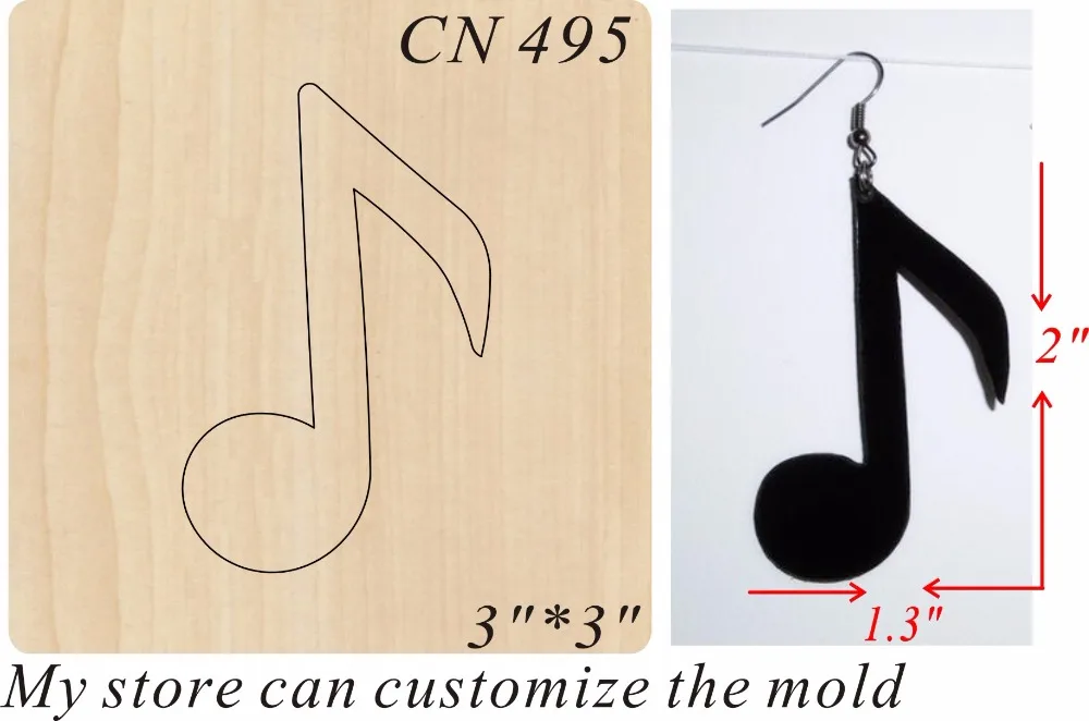 

Musical symbol handmade earrings wood moulds die cut accessories wooden die Regola Acciaio Die Misura