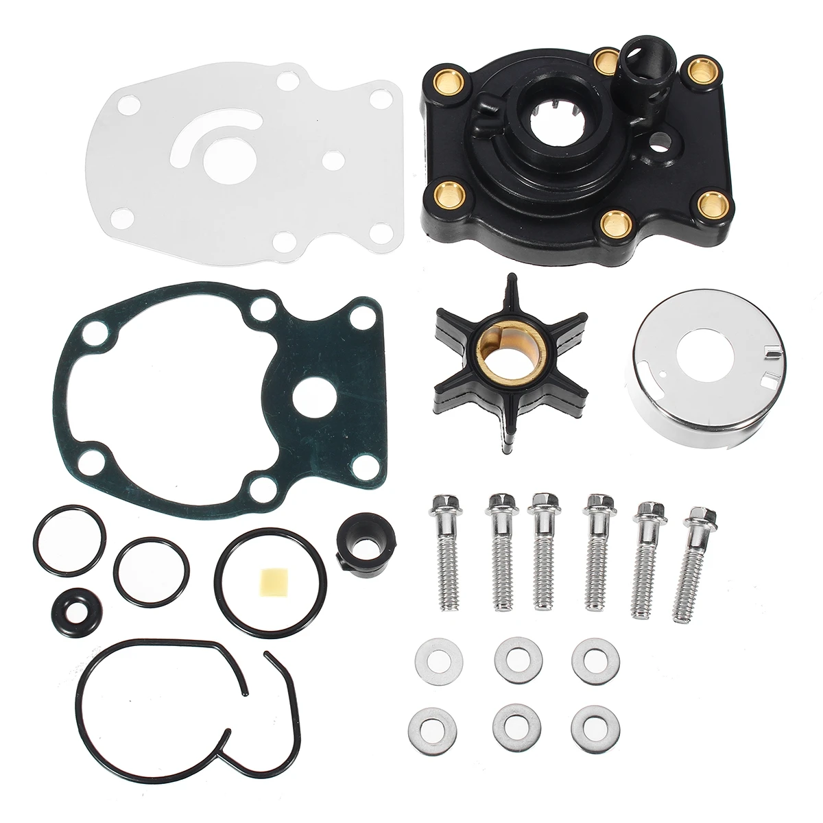 

Water Pump Impeller Repair Kit for Johnson Evinrude 20-35HP 393630 Sierra18-3382 Rubber+Metal 6 Blades 51mm Diameter