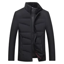 Мужская зимняя куртка на утином пуху, флисовый воротник, тонкий толстый теплый пуховик, отборная пуховая одежда для мужчин, новинка 7671