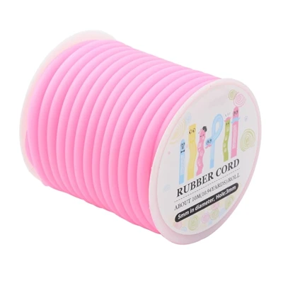 5 мм(10 м/рулон) силиконовый шнур для самостоятельного изготовления ювелирных изделий Аксессуары, обернутый вокруг белой пластиковой катушки, 5 мм(10 м/рулон) F70 - Цвет: Pink