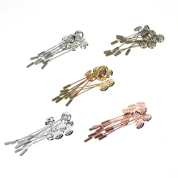 

10pcs Copper Blank Brooch Base With 12mm Tray 50mm Rhodium/Gold/Antique Bronze Women Men's Brooch Lapel Pin Base Jewelry Making