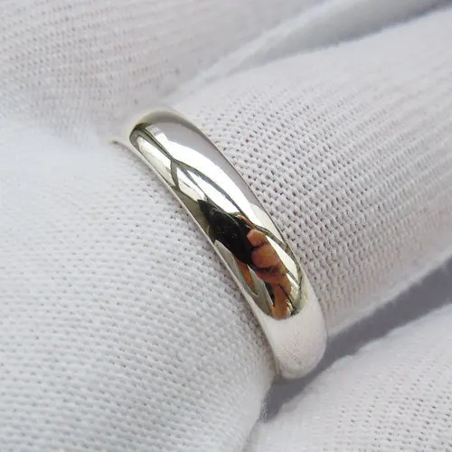 Unisex Solid 925 Sterling Silver Inlay Wedding Band Ringwedding band