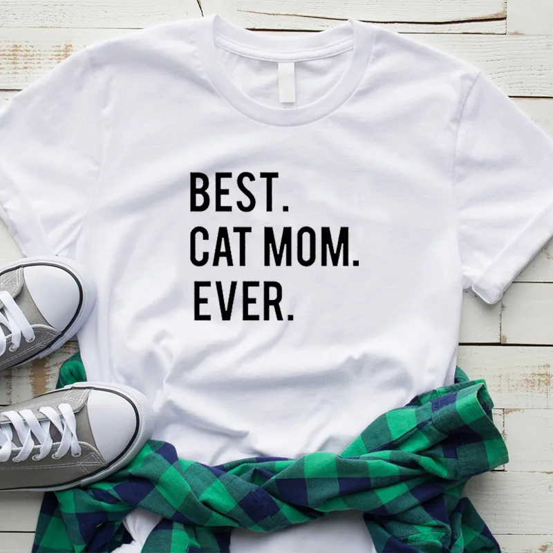 أفضل القط أمي أي وقت مضى إلكتروني طباعة الجرافيك تيز المرأة قصيرة الأكمام الكلب عاشق تي شيرت الشارع الشهير قمم الحيوان أمي الحياة التي شيرت ق...