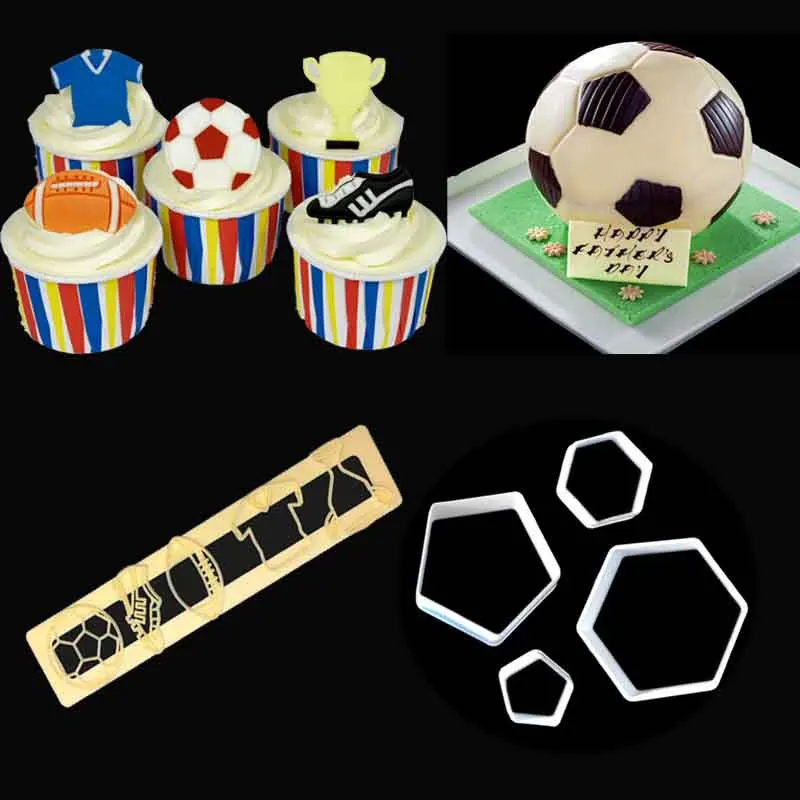 1 Set Football/Hexagon Decoration Cookie Cutter Shape Food Grade