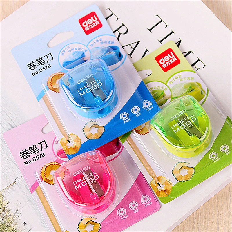 

3pcs/lot New Kawaii Pencil Sharpener Candy Color transparent Plastic Stationery Creative Gifts For Kids School Supplies