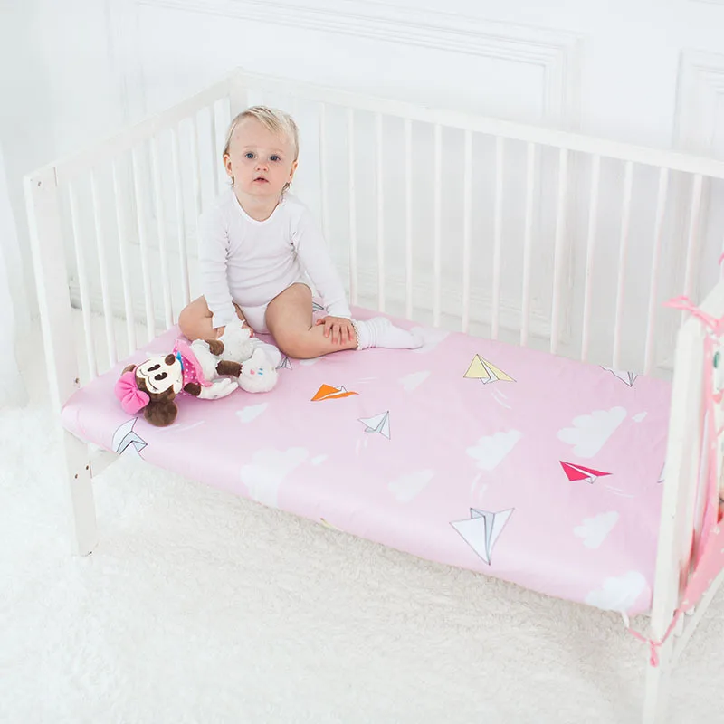 Harga Bayi Dilengkapi Lembar 100% Kapas Home Tekstil Seprai Selimut Kasur Penutup Pelindung Crib Sheet Bayi Set Tempat Tidur