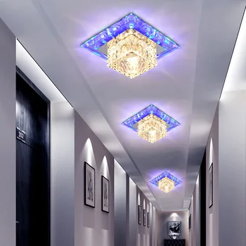 

Colorful crystal aisle light hall light square living room decoration led suction top lamp bull's eye light