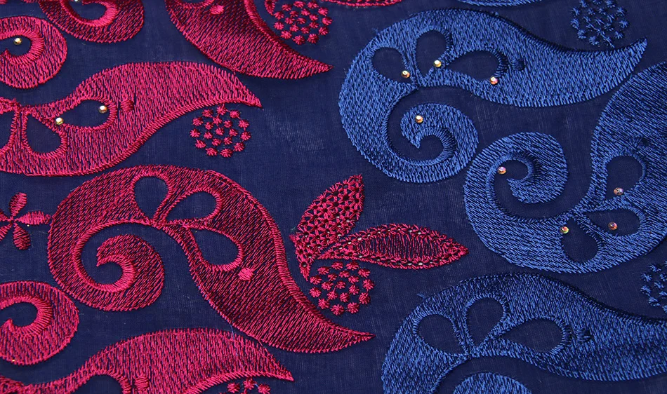 High Quality With Rhinestones Cotton Lace Meterial Swiss Voile Lace In