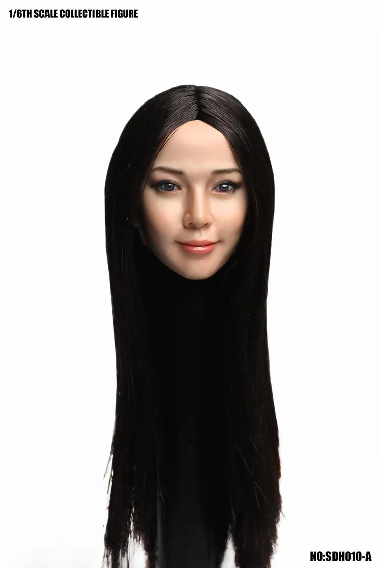 

1/6 Scale Asia Beautiful Female Head SDH010 Sculpt Model for 12'' Suntan Action Figure Body Accessory