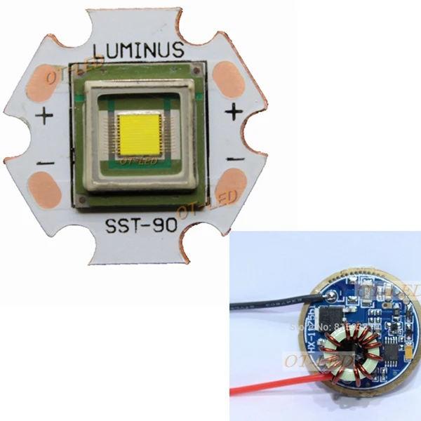 1 шт. Luminus SBT-90 30 Вт светодио дный излучатель 2500LM белый 6500 К модуль PCB 20 мм Медь + SBT-90 светодио дный драйвер платы