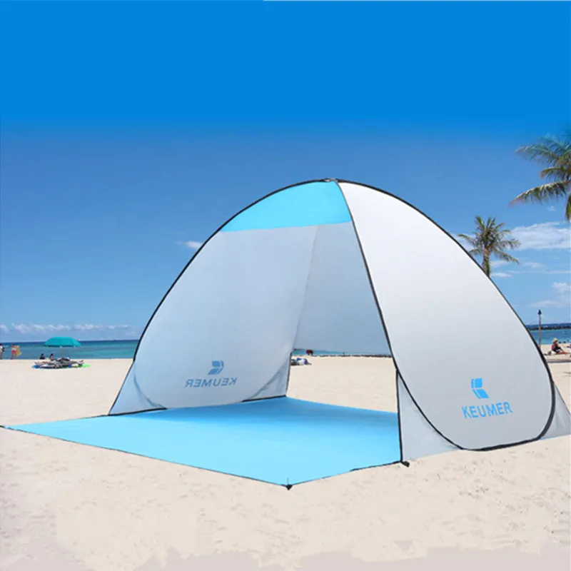 Portable Summer Beach Tent Awning Sun Shelter Half Open Tent Beach Awning Sun Shelter Half Open