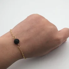 1 шт.) Природный камень лавы эфирные масла диффузор браслет ароматерапия ювелирные изделия минималистский Браслет с лавовым камнем ювелирные изделия из лавы