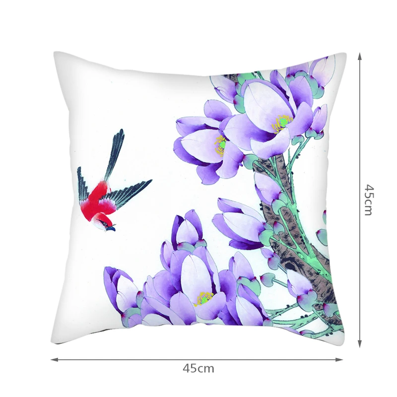 Fuwatacchi الطيور الزهور أغشية وسائد مزخرفة الفاوانيا اللوحة الصينية ستليي وسادة يغطي للمنزل أريكة كرسي الديكورات المخدة