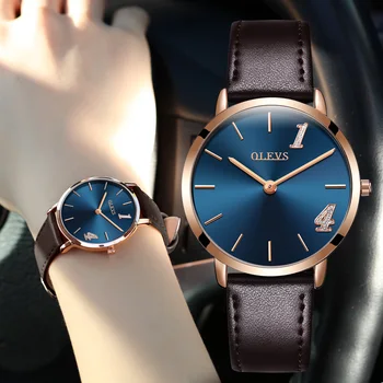 

OLEVS fashion female watch woman reloj mujer luxury brand ladies watch Clock Leather Rose gold Ladies Wrist watch zegarki