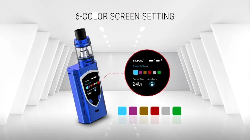 Original SMOK Procolor Kit Electronic Cigarette 225W Box Mod Pro Color Vape For V8 Big Baby Vaporizer Atomizer Coil VS Alien Mag