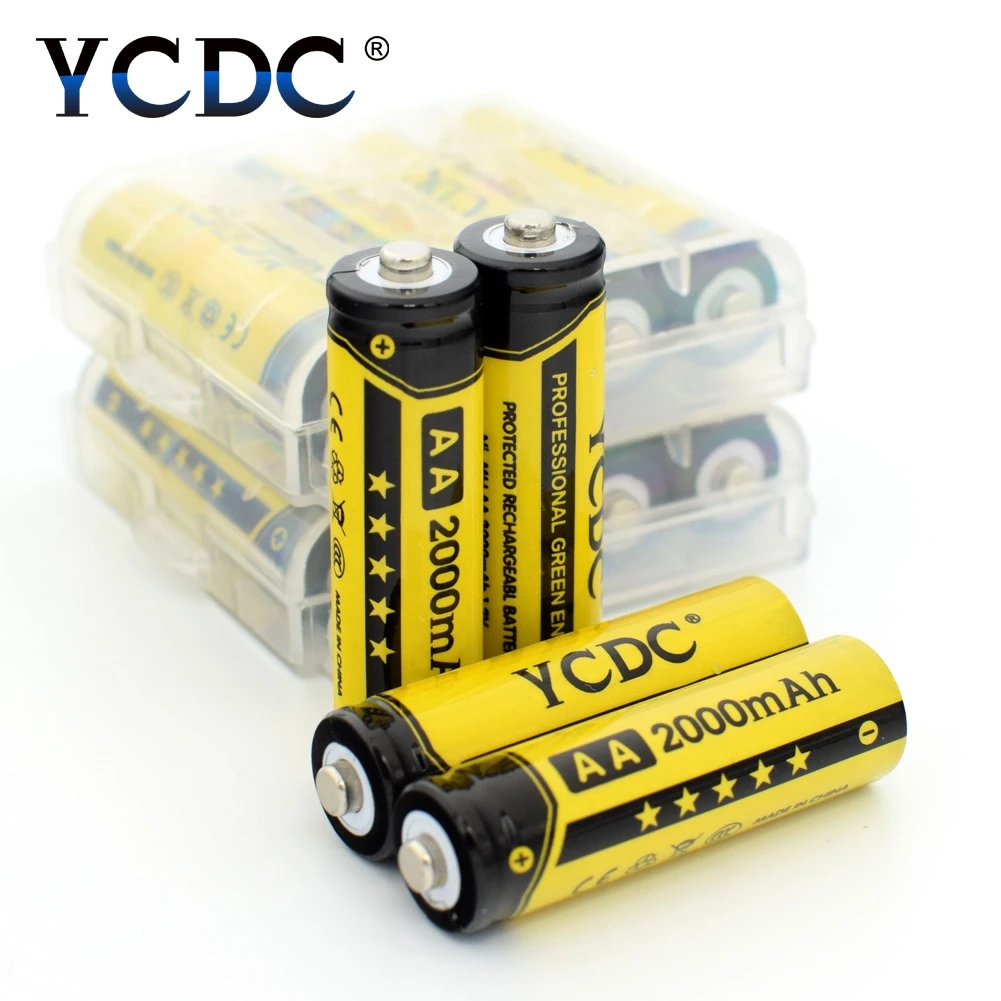 YCDC горячий! 4 шт 1 2 V AA 2000 mAh ni mh аккумуляторная батарея EE6338|rechargeable battery|aa mahbattery a |