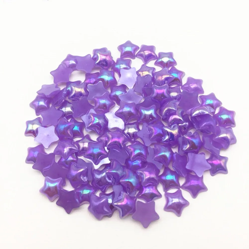 

200pcs 12mm Lilac AB color Resin Star Flatbacks Confetti Cabochons Cardmaking Embellishments Scrapbooking Wedding Crafts