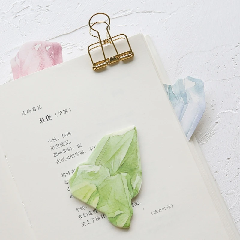 

Pop Creative Crystal Stone Sticky Notes Memo Pads Planner Stationery Bookmark