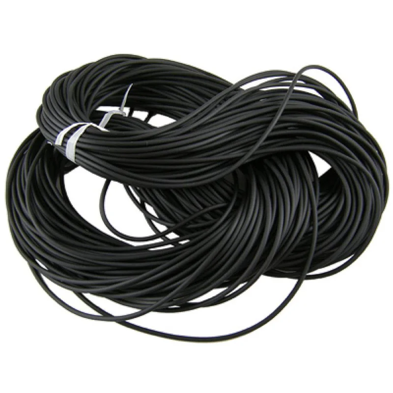 

Pandahall PU Thread Cord, Hollow, Black, about 2mm 2.5mm in diameter, hole: 1mm, 45m/bundle