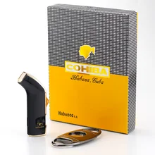 COHIBA Deluxe JET FLAME зажигалка и резак для сигар из нержавеющей стали с модной коробкой в подарок