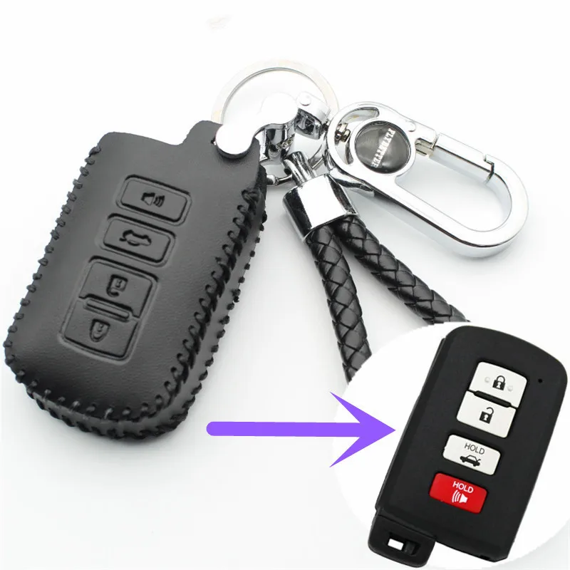 Смарт чехол FLYBETTER из натуральной кожи с 4 кнопками для Toyota Prado/Camry/Corolla/Avalon/Rav4